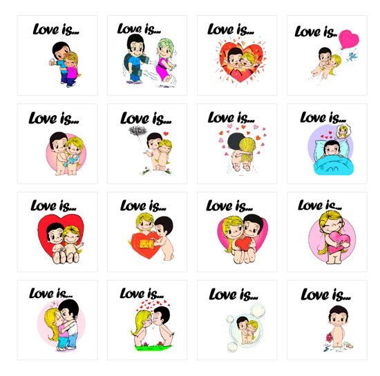 Verbergen Beperkingen Tentakel Stickers de Love Is, de Kim Grove, para WhatsApp - Godinez Gourmet